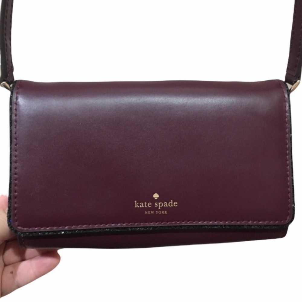 Kate Spade Connie Crossbody Bag Plum Glitter